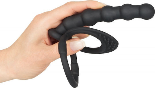 You2Toys Black Velvets Cock & Ball Ring Black