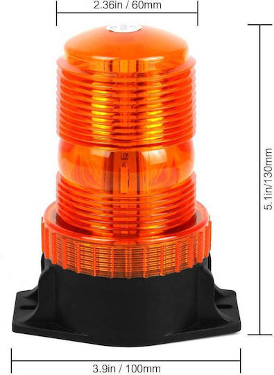 Far Auto LED 12 / 24V Impermeabil cu Portocaliu Iluminare