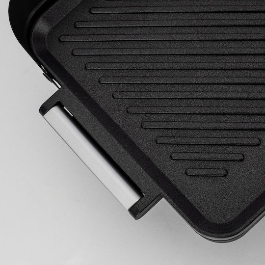 HKoenig Tabletop Electric Grill Smooth and Ribbed Plate 1800W with Adjustable Thermostat 50cmx25cmcm