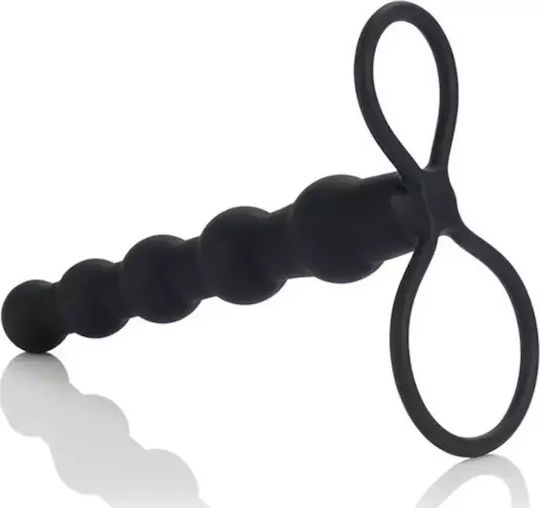 Calexotics Silicone Love Rider Beaded Dual Penetrator με Dildo 14cm σε Μαύρο Χρώμα