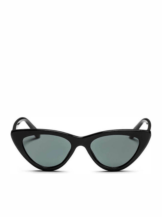 Chpo Amy Women's Sunglasses with Black Plastic Frame and Black Lens 16132CC