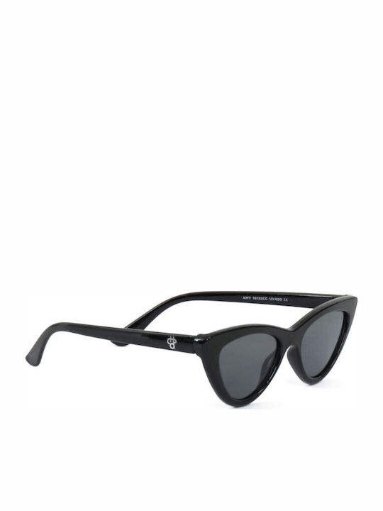 Chpo Amy Women's Sunglasses with Black Plastic Frame and Black Lens 16132CC