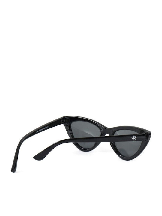 Chpo Amy Women's Sunglasses with Black Plastic Frame and Black Lens 16132CC
