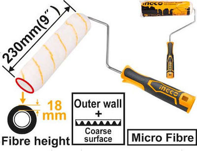 Ingco Rolou de Vopsit Extender 23cm cu Diametru 18mm