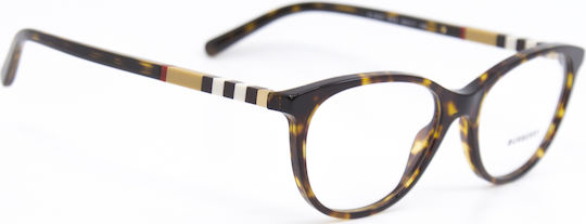 Burberry Plastic Eyeglass Frame Brown Tortoise