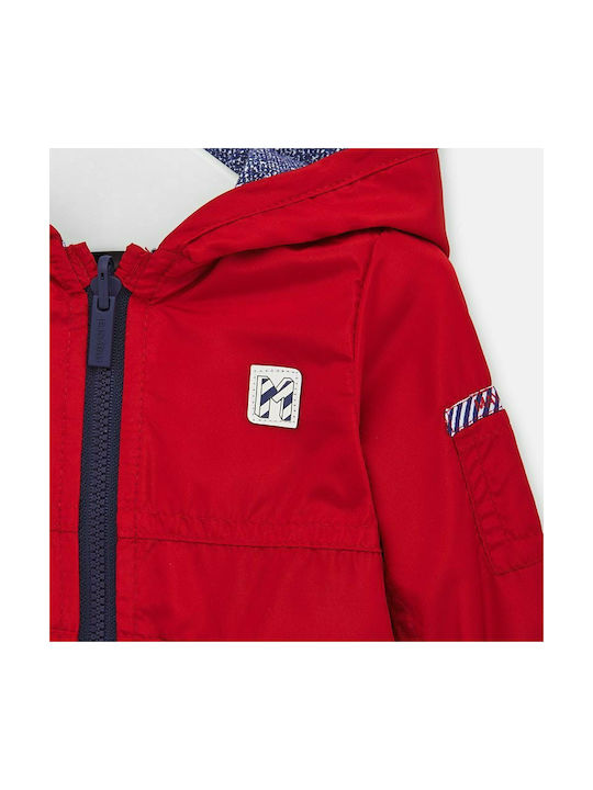 Mayoral Kids Sports Jacket short Windproof Double Sided Hooded Red