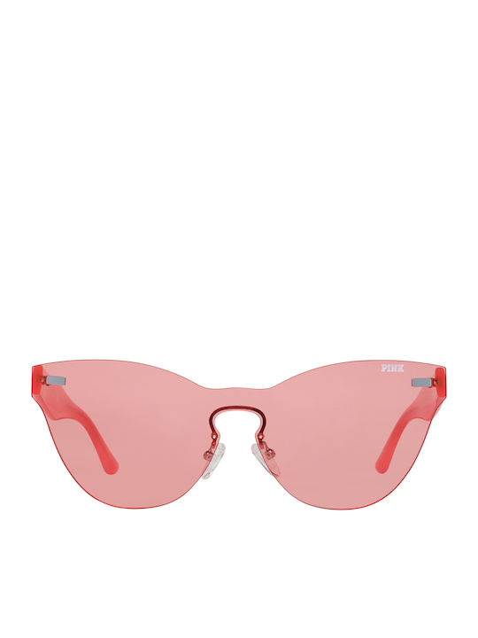 Victoria's Secret Women's Sunglasses with Red Plastic Frame and Pink Lens PK0011 66S