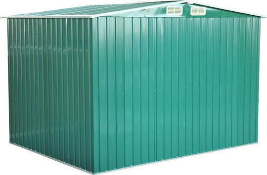 Depozit Metalic De Grădină Galvanizat Verde Rezistent La Vânt L2.46xl1.92xh1.77m
