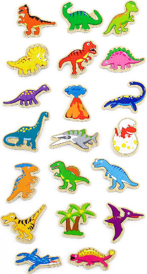Viga Toys Viga Toys Magnetic Construction Toy Wooden Dinosaur Magnets 20 pcs for Children 4+ Years