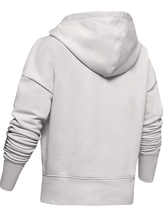 Under Armour Fleece Kinder Sweatshirt mit Kapuze und Taschen Weiß Sportstyle