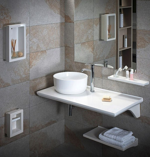Adamidis Cupa 40X Επικαθήμενος Νιπτήρας Πορσελάνης 40x40x16.8cm Λευκός