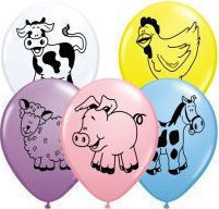 Latex balloons with farm animals 28cm 25pcs.