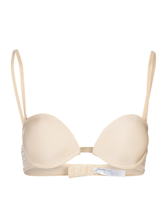 Plunge Push Up Plunge Bra Underwire Beige