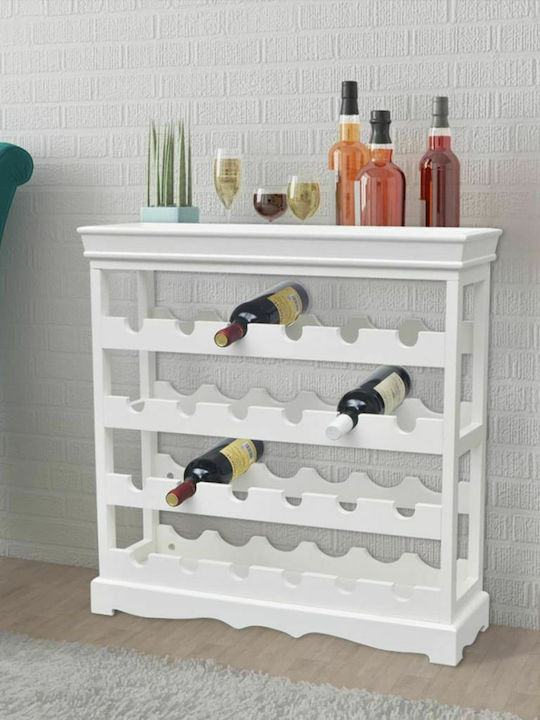 vidaXL Abreu Freistehend Weinkeller Hölzernes für 24 Flaschen Weiß 70x22.5x70.5εκ.