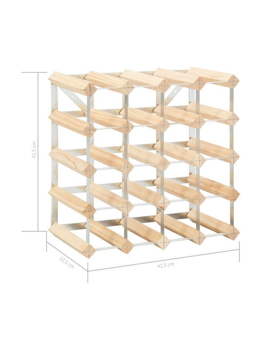 vidaXL Freistehend Weinkeller Hölzernes für 20 Flaschen Beige 41.5x22.5x41.5εκ.