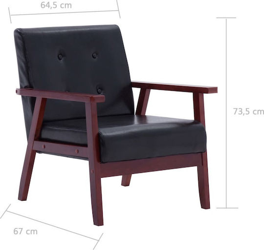 Set de Sufragerie Scaun cu 3 locuri și fotoliu Negru
