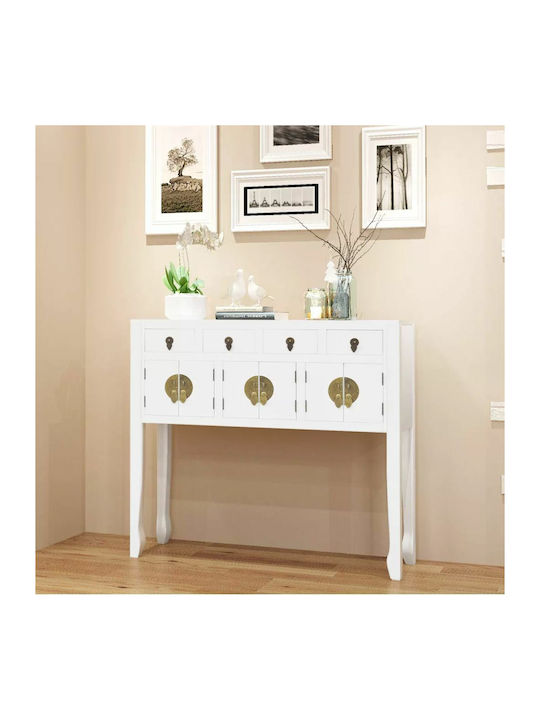 Wooden Buffet with Drawers White L95xW24xH91cm