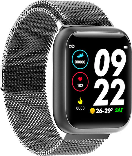 F11 Smartwatch mit Pulsmesser (Schwarz)