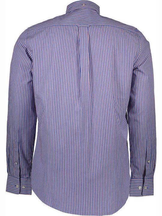 Gant Men's Shirt Long-sleeved Cotton Striped Purple