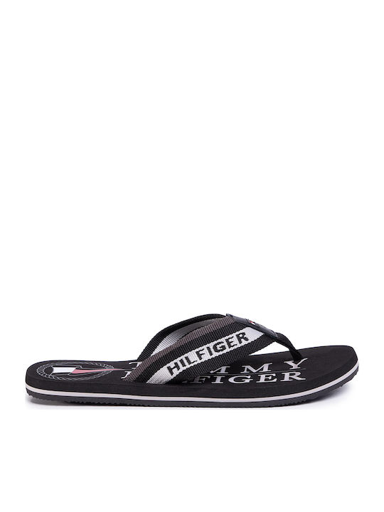 Tommy Hilfiger Maritime Beach Sandal Men's Flip Flops Black