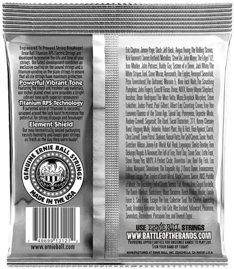 Ernie Ball Satz Titan Saiten für E-Gitarre Slinky Coated Titanium RPS Normal 10 - 46"