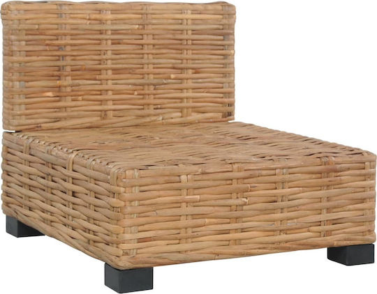 Καρέκλα Εξωτερικού Χώρου Rattan Καφέ με Μαξιλάρι 66x69x62εκ.