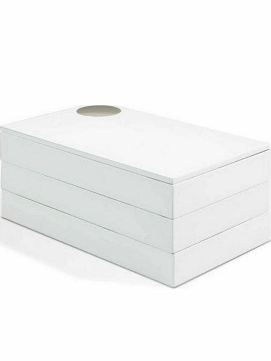 Umbra Spindle Jewellery Box Wooden with Drawer White 19x12.1x12.7cm Umbra Spindle Jewellery Box Wooden with Drawer White 19x12.1x12.7cm