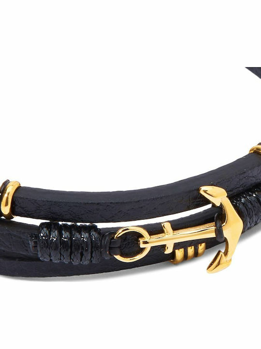U.S. Polo Assn. Bracelet with design Anchor made of Leather