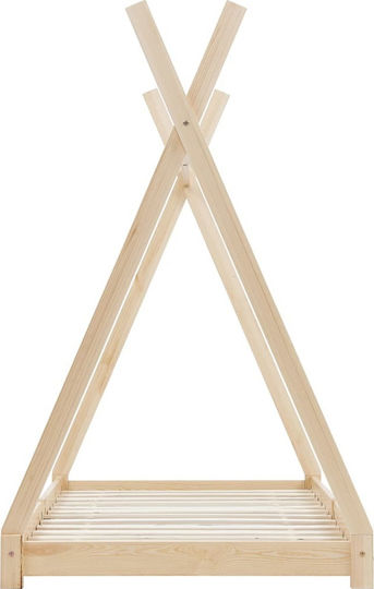 Pat pentru Copii Montessori Single Maro pentru Saltea 80x160cm