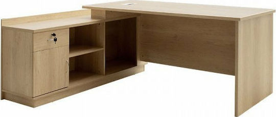 Γωνιακό Επαγγελματικό Γραφείο Amazon 180x160x76εκ. Μπεζ