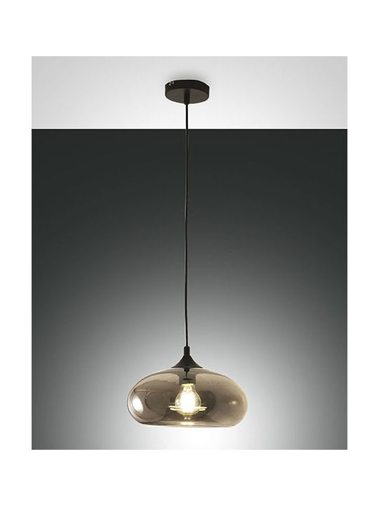 Fabas Luce Ela Hängelampe Schwarz mit Fassung E27 27x200cm.