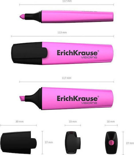 ErichKrause V-12 Μαρκαδόρος Υπογράμμισης Ροζ 5.2mm