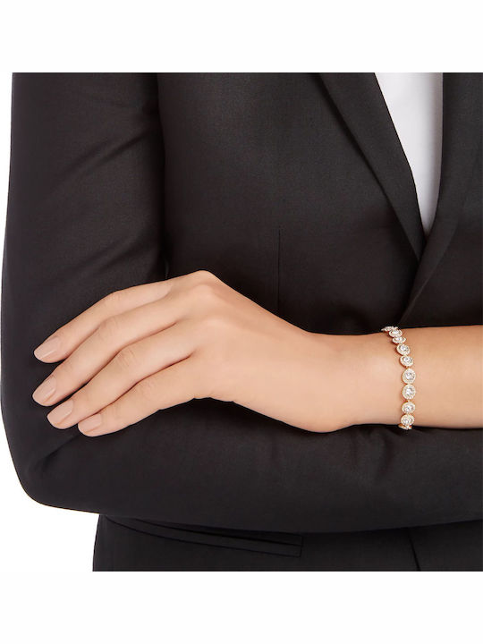 Swarovski Angelic Medium Γυναικείο Βραχιόλι Ροζέτα από Ατσάλι Επιχρυσωμένο 17cm