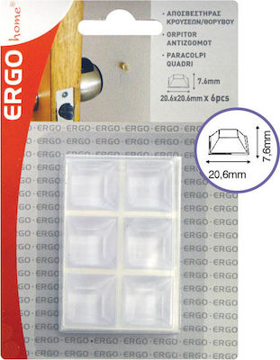 ERGOhome 570608.0008 Αποσβεστήρες Κρούσεως Τετράγωνοι με Αυτοκόλλητο 20.6x20.6mm 6τμχ