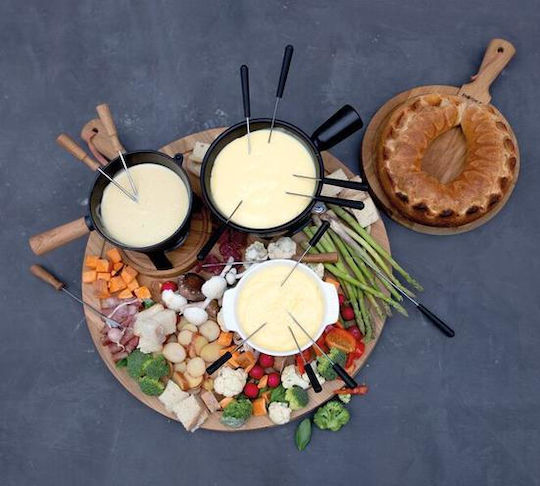 Boska Holland Pro Cast Iron Fondue Pot with Tea Light for 6 Persons Black 27x20x17.5cm