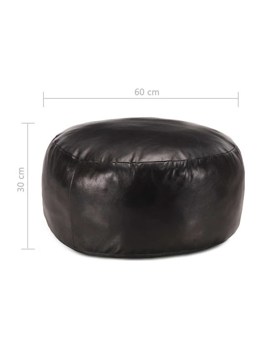 Πουφ Σκαμπό Αδιάβροχο Μαύρο 60x60x30cm