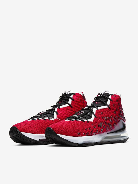 LeBron 17 Висока Баскетболни обувки Университетско Червено / Бяло / Черно