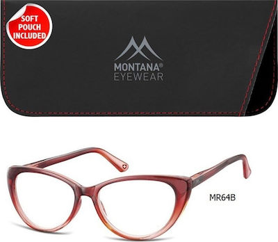 Montana Eyewear MR64 Women's Reading Glasses +2.50 Red MR64 MR64B