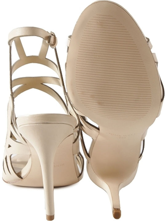 Nasira Leather Sandals Beige