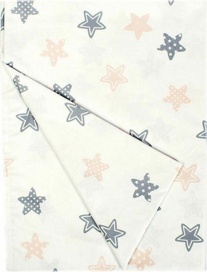 Dimcol Star Бебешки Чаршаф За Количка Памук Сив 80x110бр