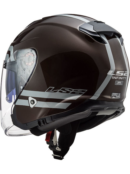 LS2 Infinity Hyper Wood Casca Moto Jet 1250gr Cu Sunvisor