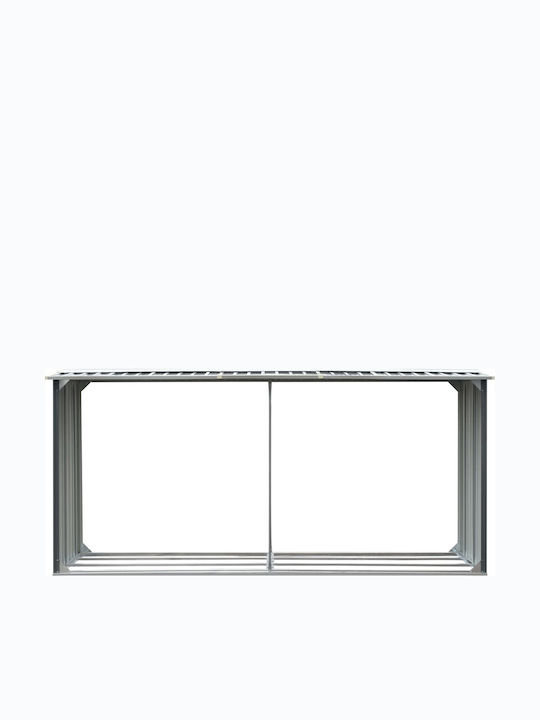 Grădină Metalică Protecție Anticorozivă Log de Depozitare de Grădină Șopron Galvanizat Gri L3.3xL0.92xÎ1.53m