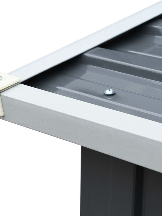 Grădină Metalică Protecție Anticorozivă Log de Depozitare de Grădină Șopron Galvanizat Gri L3.3xL0.92xÎ1.53m