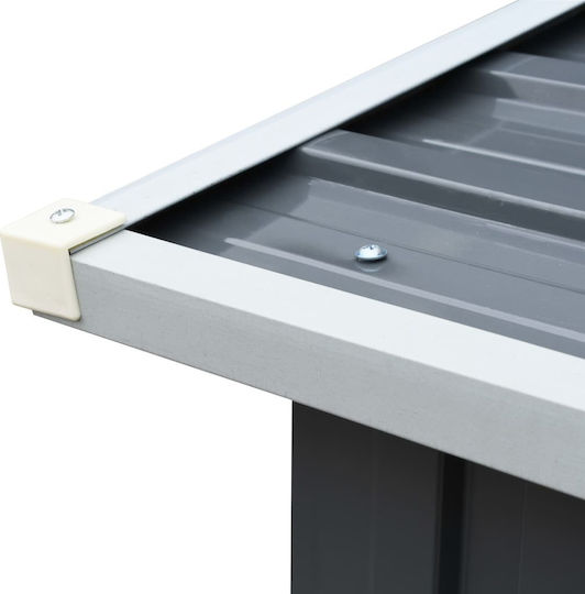 Metallic Anti-corrosion Protection Garden Log Storage Shed Grey M3.3xW0.92xH1.53m
