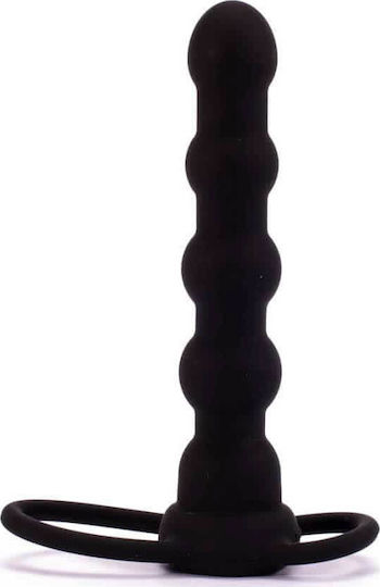 Lovetoy Vibrating Rock Balled Double Prober Пръстен Петел Силикон с анална клипса Черен LV2619