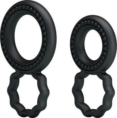 Baile Ring Set Set Ringe Schwanz Silikon Schwarz 2Stück BI-210172