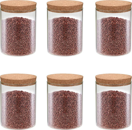 vidaXL Βάζο Γενικής Χρήσης με Φελλό Γυάλινο 650ml 6τμχ