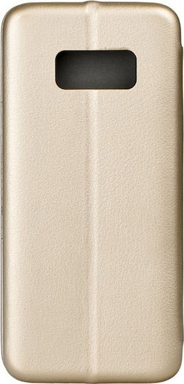 Forcell Elegance Buchen Sie Synthetisches Leder Gold (Galaxy A6+ 2018)