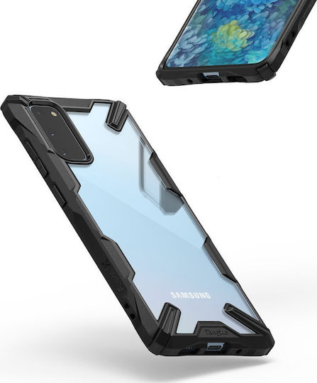 Ringke Fusion-X Back Cover Σιλικόνης 2mm με Λουράκι Μαύρο (Galaxy S20)