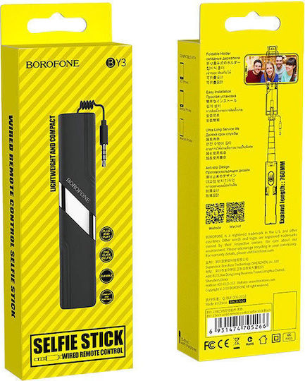 Borofone Selfie Stick with 3.5mm Cable BY3 Black